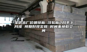 宝武出厂价镀锌板 冷轧板2月平3月涨 预期好现实弱 时间来换取空间